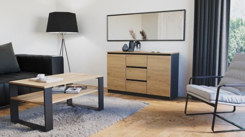 Komoda Malwa 2D3S/BA ANTRACYT DĄB ARTISAN
