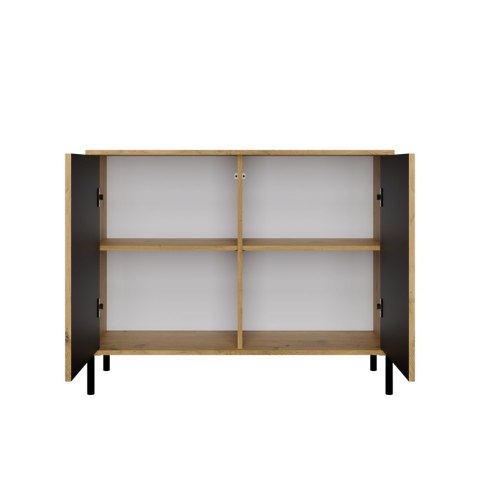 Komoda KAMARO 2D SLIM DĄB ARTISAN Lamele Front Ryflowany