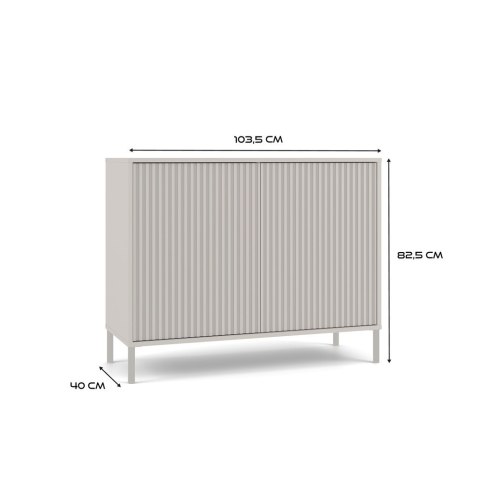 Komoda KAMARO 2D SLIM KASZMIR Lamele Front Ryflowany
