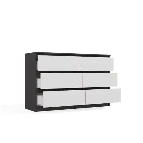 Komoda Malwa M6 120 ANTRACYT / BIAŁY
