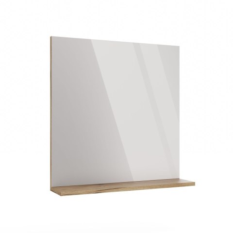 LUSTRO ŁAZIENKOWE Z PÓŁKĄ TIGO 60x61,5 CM DĄB EVOKE DO ŁAZIENKI PRZEDPOKOJU