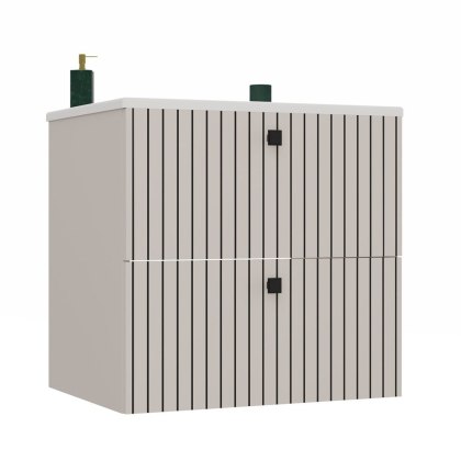 SZAFKA POD UMYWALKĘ TIGO 60 2S KASZMIR RYFLOWANY FRONT + UMYWALKA