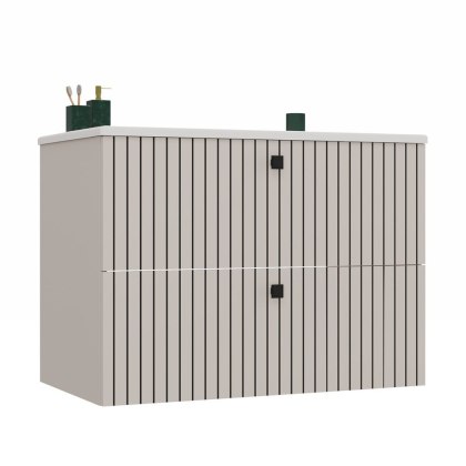 SZAFKA POD UMYWALKĘ TIGO 80 2S KASZMIR RYFLOWANY FRONT + UMYWALKA