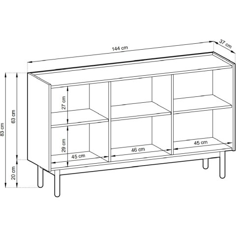 Komoda HOBO 03 dąb riviera
