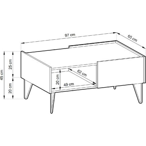 Ława HARMONI 05 czarny / czarny marmur