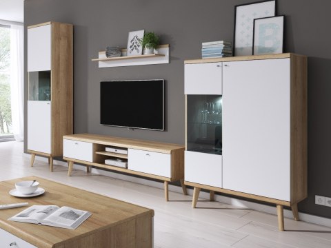 Szafka RTV PIRMO 01 dąb riviera / biały