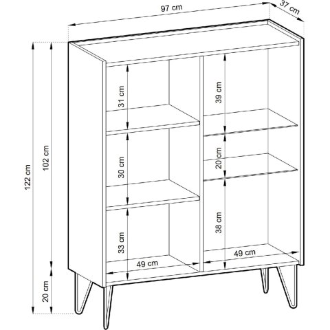 Witryna HARMONI 04 czarny / czarny marmur