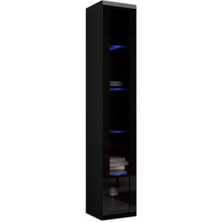 Wisząca witryna ze szkłem GOVI VG3D czarny / czarny połysk