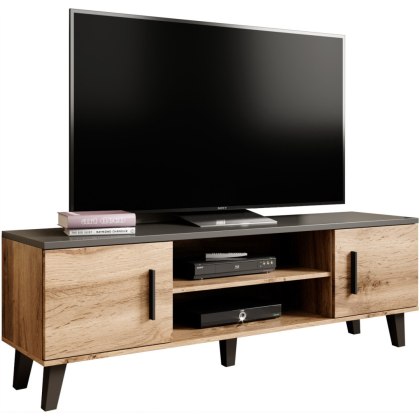 Komoda RTV LOTAR 160 dąb wotan / czarny