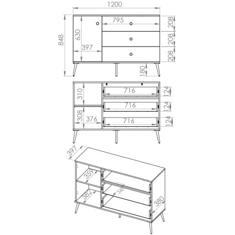 Komoda SOLER 04 zieleń
