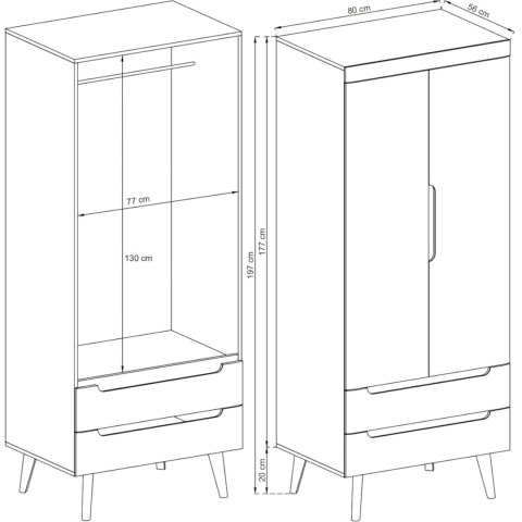 Szafa NARDI 09 dąb artisan / czarny