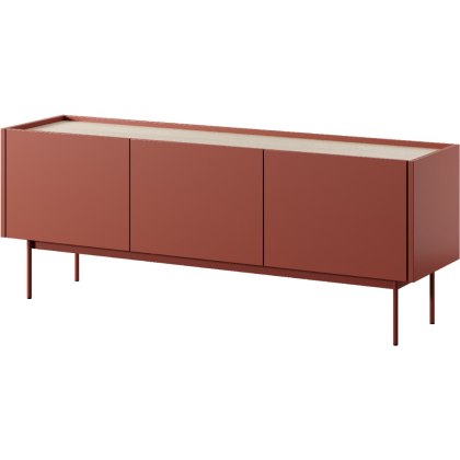 Szafka RTV COLOUR 01 ceramic red / dąb linearny