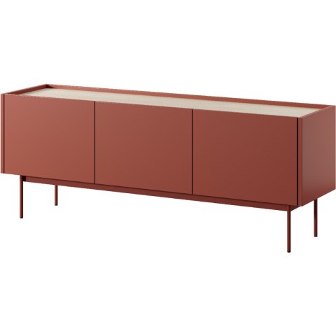 Szafka RTV COLOUR 01 ceramic red / dąb linearny