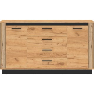 Komoda URSA 06 dąb craft złoty + czarny