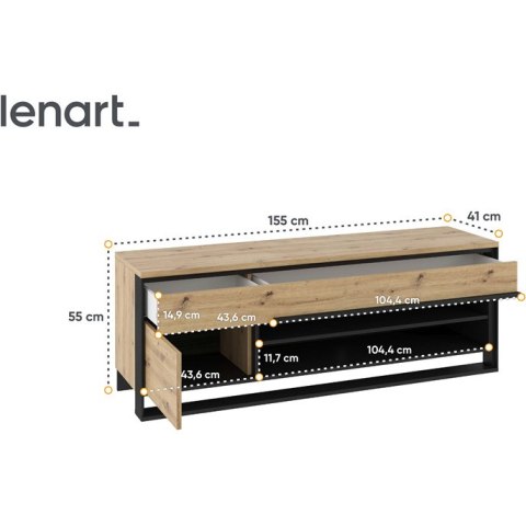 Meble do salonu QUANT 1 dąb artisan + czarny
