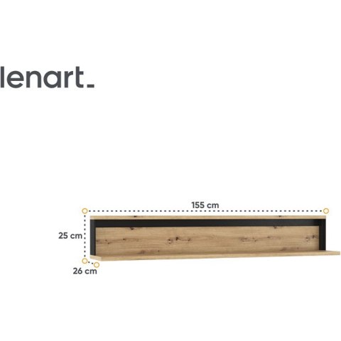 Półka QUANT QA05 dąb artisan + czarny