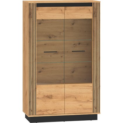 Witryna URSA 05 dąb craft złoty + czarny