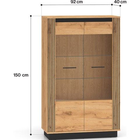 Witryna URSA 05 dąb craft złoty + czarny