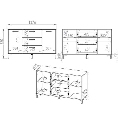 Komoda MEVIA 12 dąb artisan