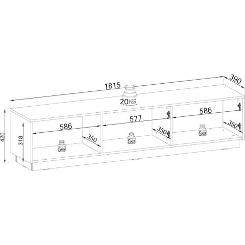 Szafka RTV 180 CROWN 01 biały