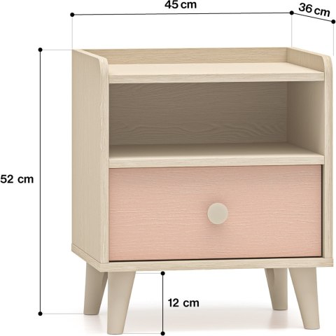 Szafka nocna EVE 10 piasek pustyni / millenial pink