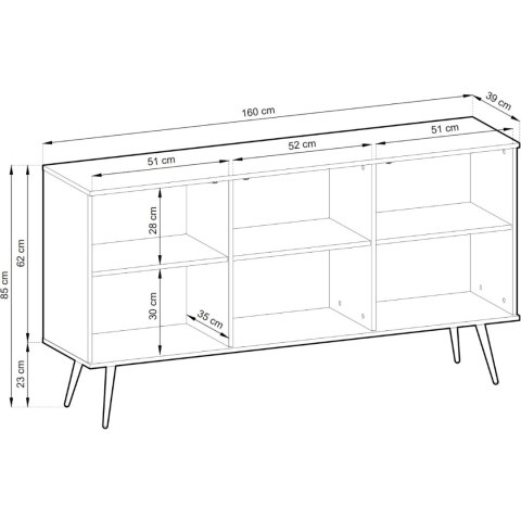 Komoda ARA K160 czarny + złoty