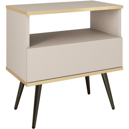 Stolik nocny ARA S54 beż + czarny