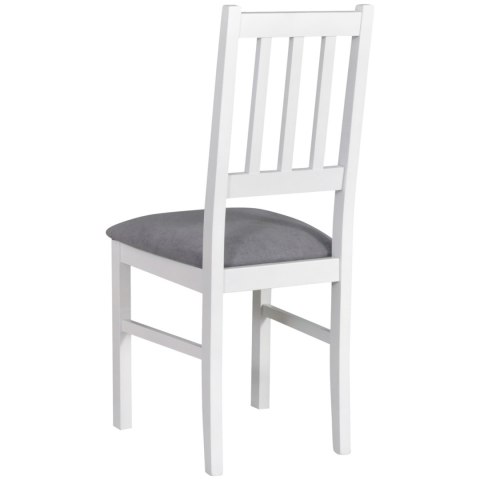 Białe krzesło DK4 z szarym siedziskiem 20B