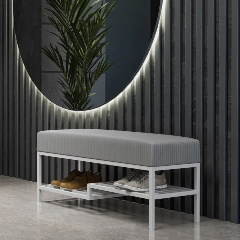 Ławka tapicerowana ARAD 100cm biały / poso 55