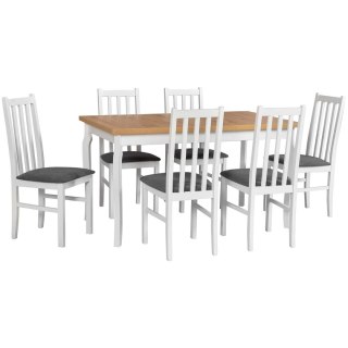 Stół DS40 artisan laminat / biały + krzesła DK9 (6 szt.) biały / 8B