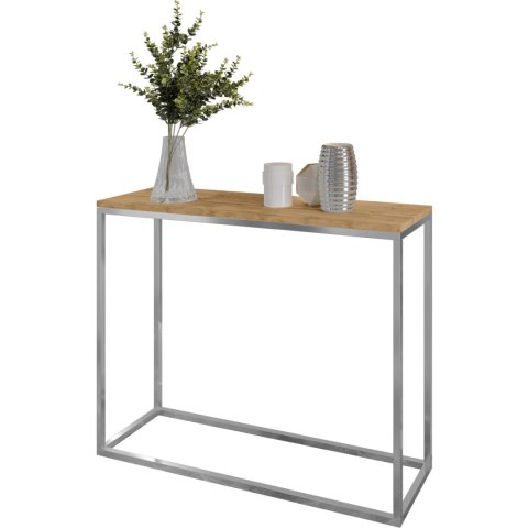 Konsola ARAMIS 80cm chrom / dąb wotan