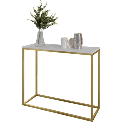 Konsola ARAMIS 80cm złoty / biały