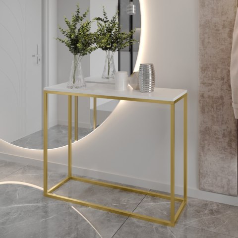 Konsola ARAMIS 80cm złoty / biały