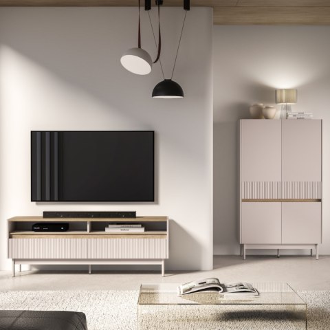 Komoda RTV ERMITE 07 kaszmir / dąb cremona