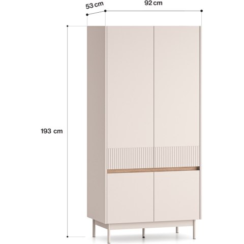 Szafa ERMITE 01 kaszmir / dąb cremona
