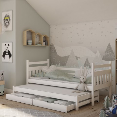Drewniane łóżko podwójne FAWN 90x200