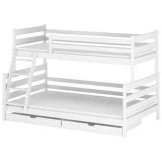 Drewniane łóżko piętrowe ASFI 90x200/120x200