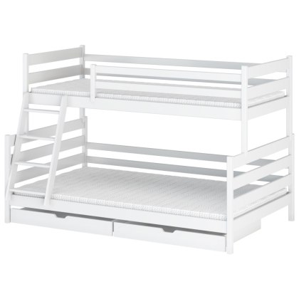 Drewniane łóżko piętrowe ASFI 90x200/120x200