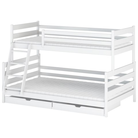 Drewniane łóżko piętrowe ASFI 90x200/120x200