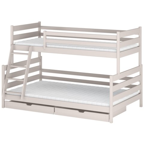 Drewniane łóżko piętrowe ASFI 90x200/120x200