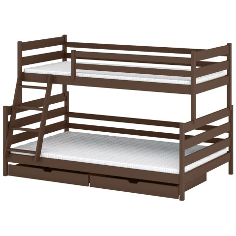 Drewniane łóżko piętrowe ASFI 90x200/120x200