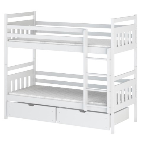 Drewniane łóżko piętrowe DUNDY 80x180