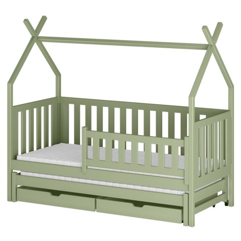 Drewniane łóżko podwójne SUGI 90x200