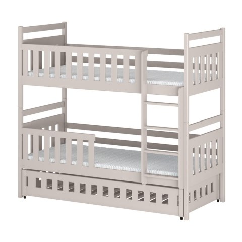 Drewniane łóżko piętrowe potrójne WILO 90x190