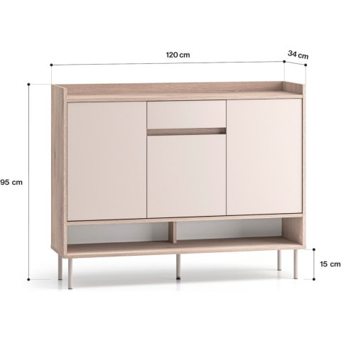 Komoda FLEUR 02 dąb cremona terracotta / kaszmir