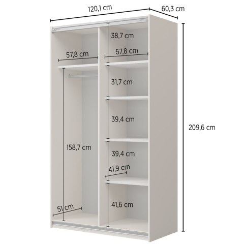 Szafa przesuwna 120 UBEC 64 kaszmir