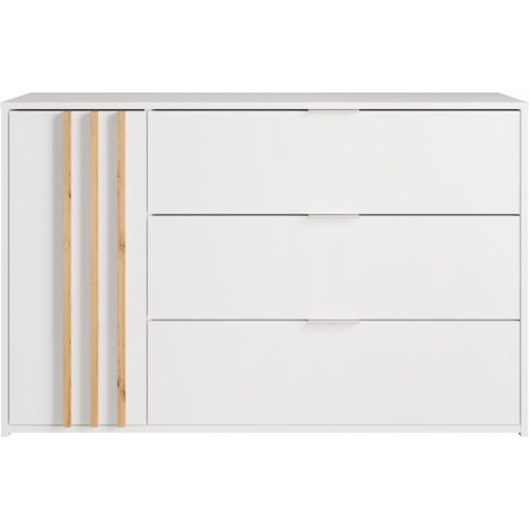 Komoda NOVOLI 04 biały + dąb artisan