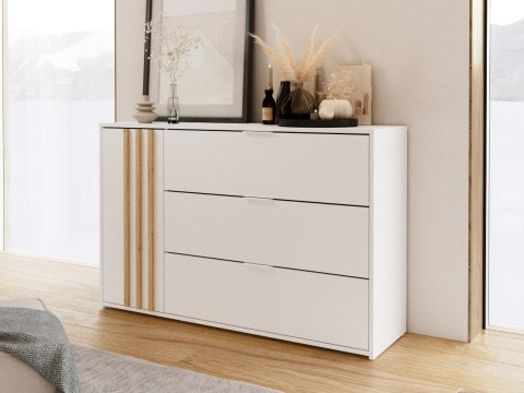 Komoda NOVOLI 04 biały + dąb artisan