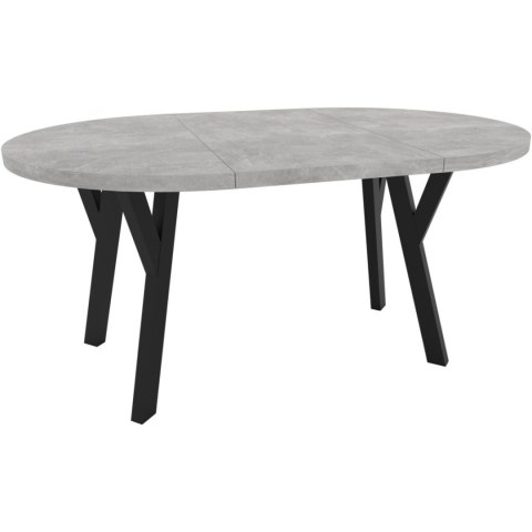 Okrągły stół ENZO 100cm rozkładany do 150cm beton jasny i czarne nogi