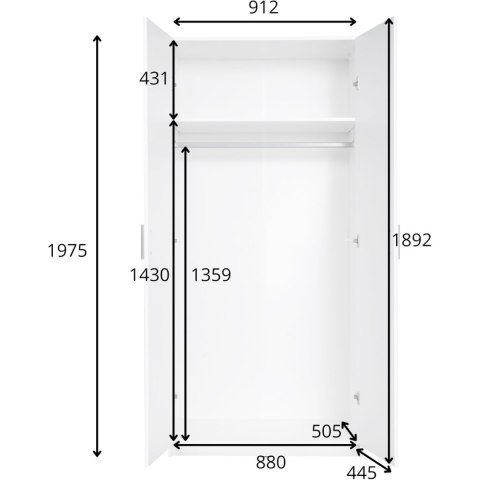 Szafa 91cm PARMA 02 dąb wellington